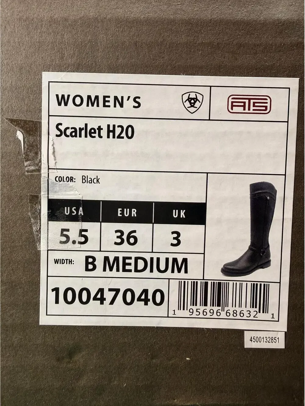 Ariat‎ Scarlet H2O Waterproof Boots Womens 5.5B Black Tall Riding NEW